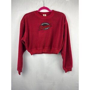 Levis Womens Medium Original Logo Red Fleece Crewneck Sweater